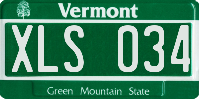 VT license plate XLS034