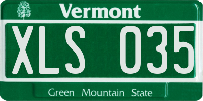 VT license plate XLS035