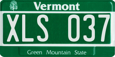 VT license plate XLS037