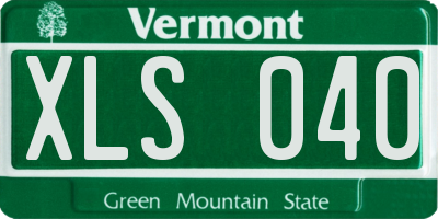 VT license plate XLS040