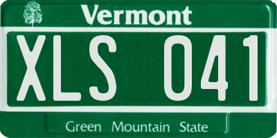 VT license plate XLS041
