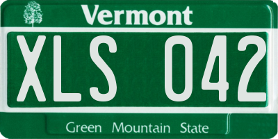 VT license plate XLS042