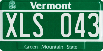 VT license plate XLS043