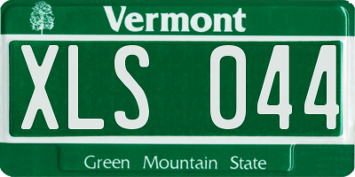 VT license plate XLS044
