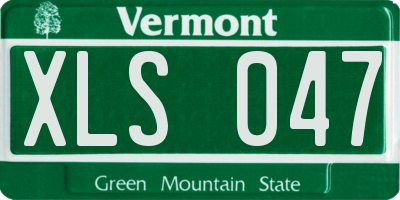VT license plate XLS047