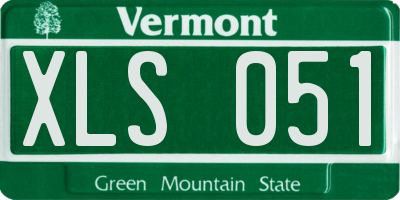 VT license plate XLS051