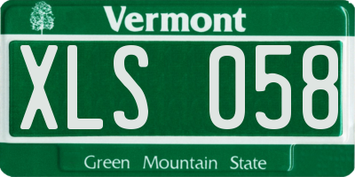 VT license plate XLS058