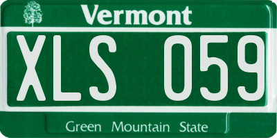 VT license plate XLS059