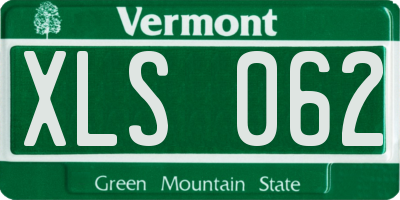 VT license plate XLS062