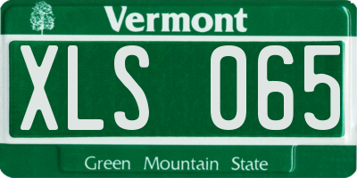 VT license plate XLS065