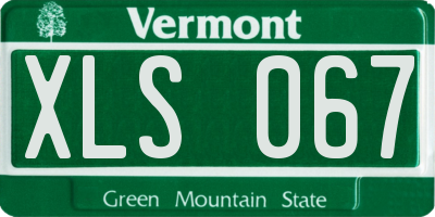 VT license plate XLS067