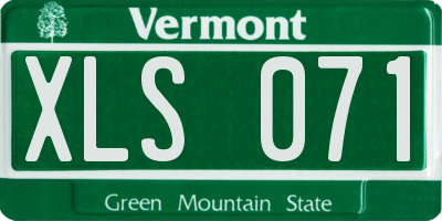 VT license plate XLS071