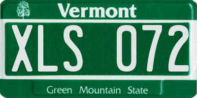 VT license plate XLS072