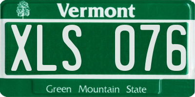 VT license plate XLS076