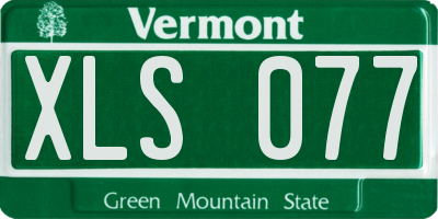 VT license plate XLS077