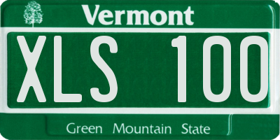 VT license plate XLS100