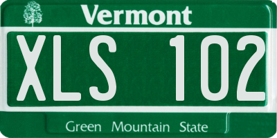 VT license plate XLS102