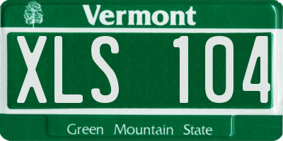 VT license plate XLS104