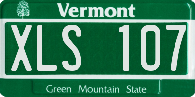 VT license plate XLS107