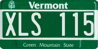 VT license plate XLS115
