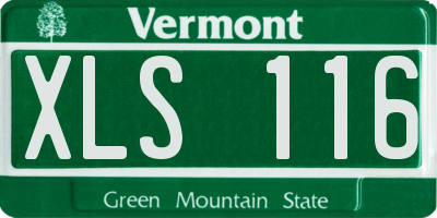 VT license plate XLS116
