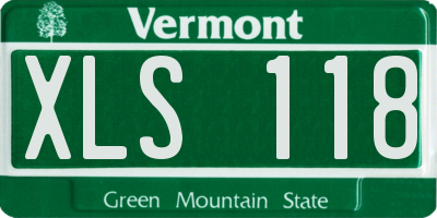 VT license plate XLS118