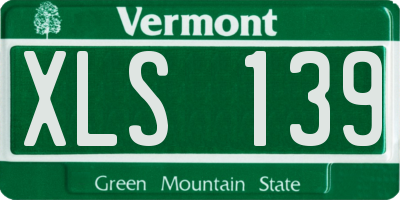 VT license plate XLS139