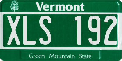 VT license plate XLS192