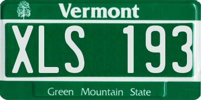 VT license plate XLS193