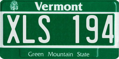 VT license plate XLS194