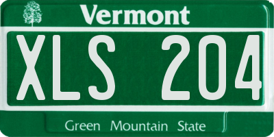 VT license plate XLS204