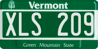 VT license plate XLS209
