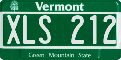 VT license plate XLS212