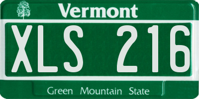 VT license plate XLS216