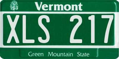 VT license plate XLS217