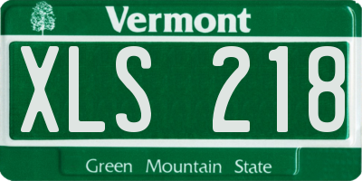 VT license plate XLS218