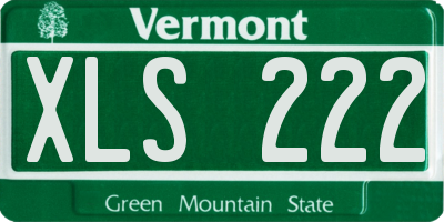 VT license plate XLS222