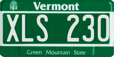 VT license plate XLS230
