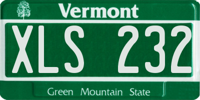 VT license plate XLS232