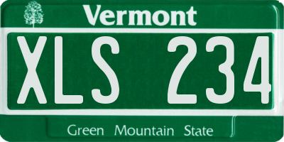 VT license plate XLS234