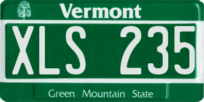 VT license plate XLS235