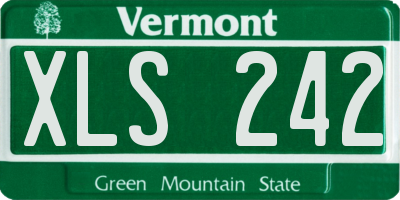 VT license plate XLS242