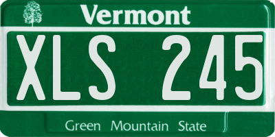VT license plate XLS245