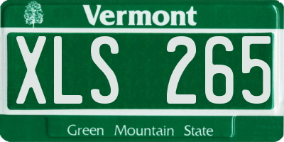 VT license plate XLS265