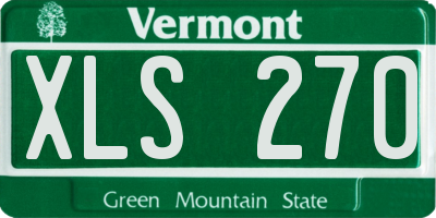 VT license plate XLS270