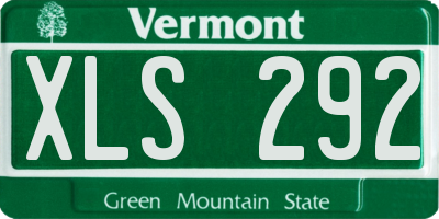 VT license plate XLS292