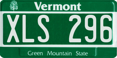VT license plate XLS296
