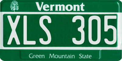 VT license plate XLS305