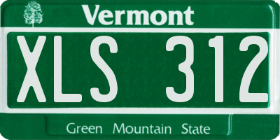 VT license plate XLS312