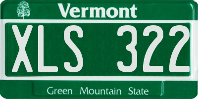 VT license plate XLS322